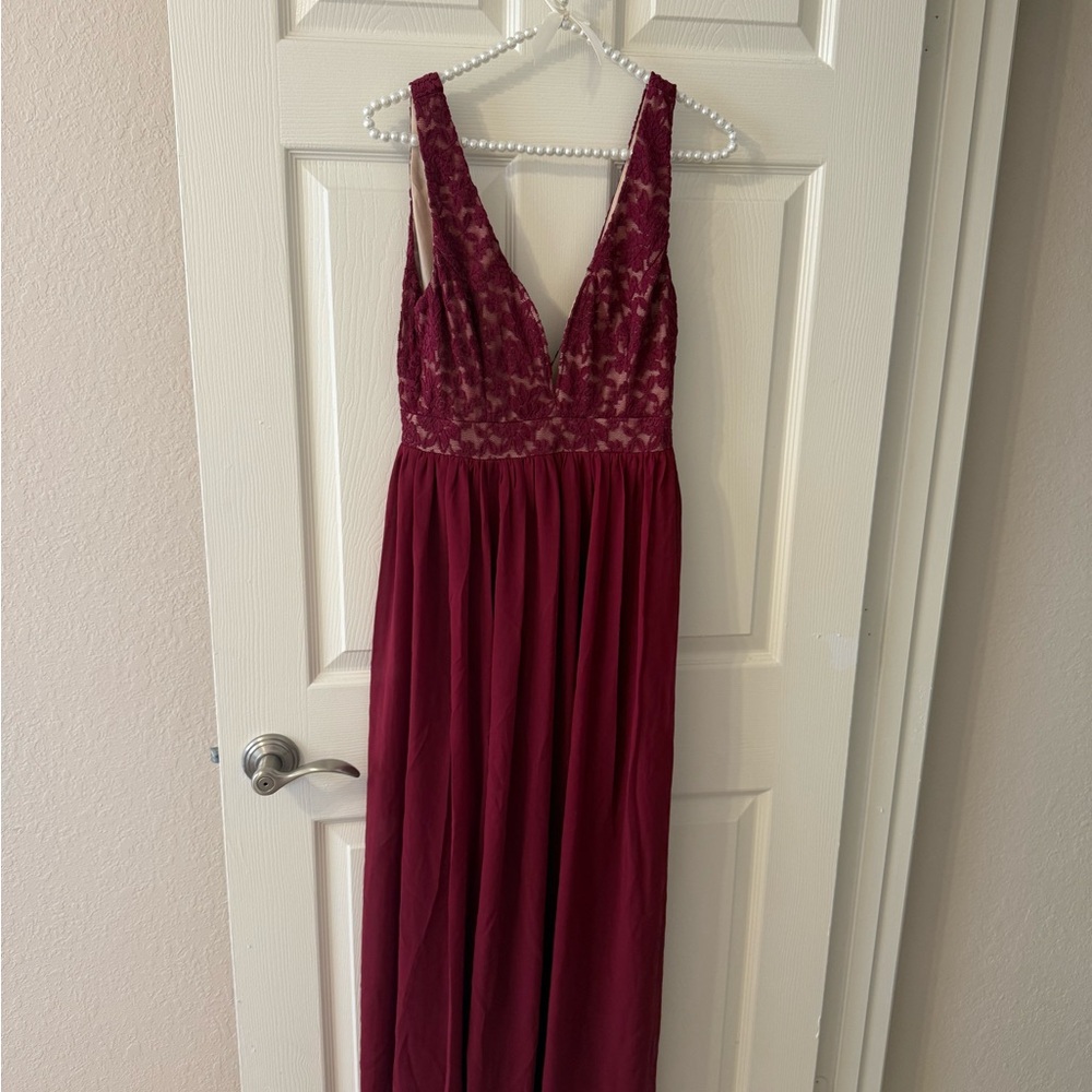 Lulu's Deep Red Lace Dress